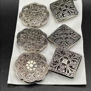 Vintage filigree button covers